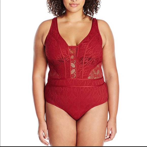 Becca Plus Size Color Play Crochet Swim - Picture 2 of 7